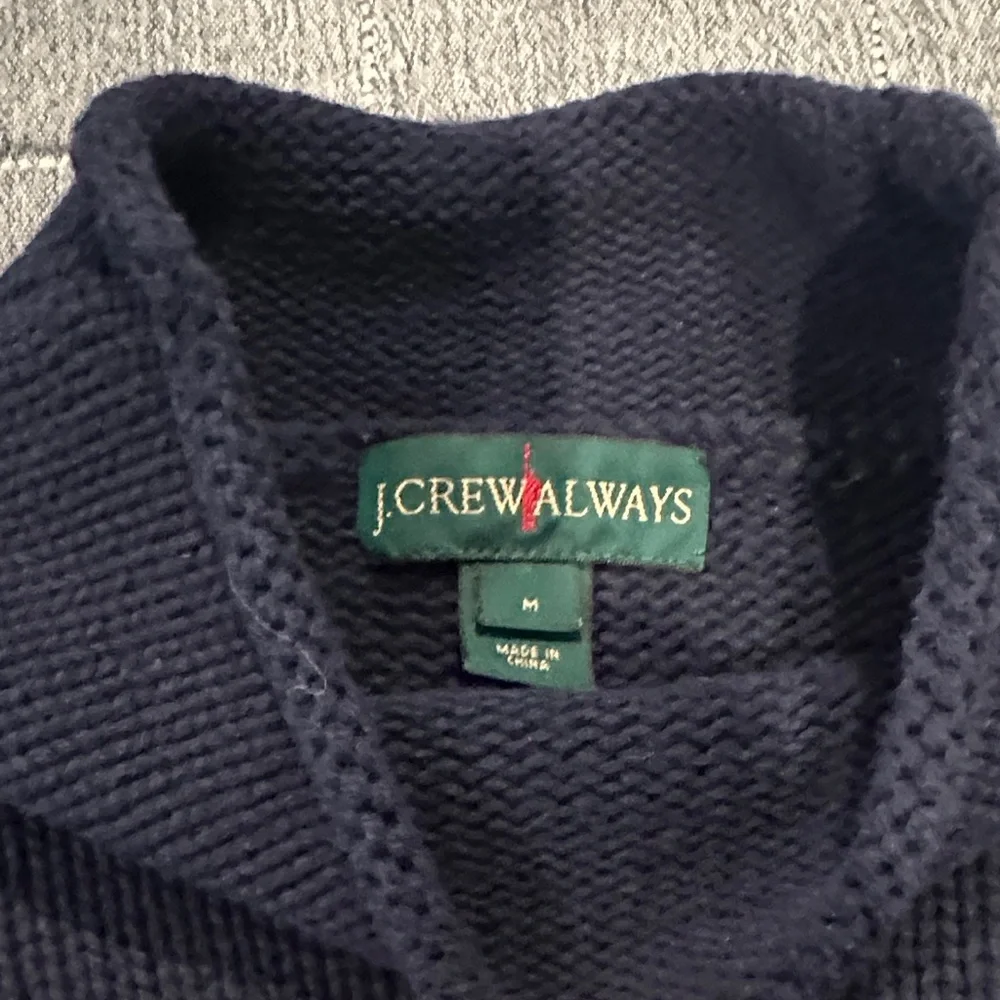 Women's Navy Mock Neck Sweater - Picture 2 of 3